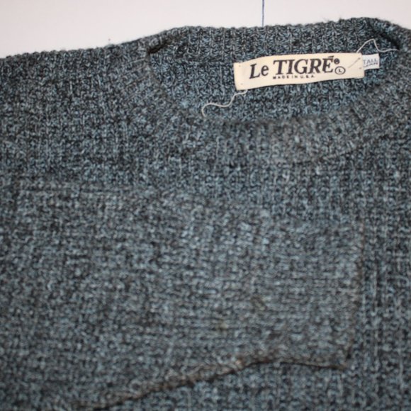 VTG LeTigre Mens acrylic sweater made in the USA LARGE - Picture 2 of 6